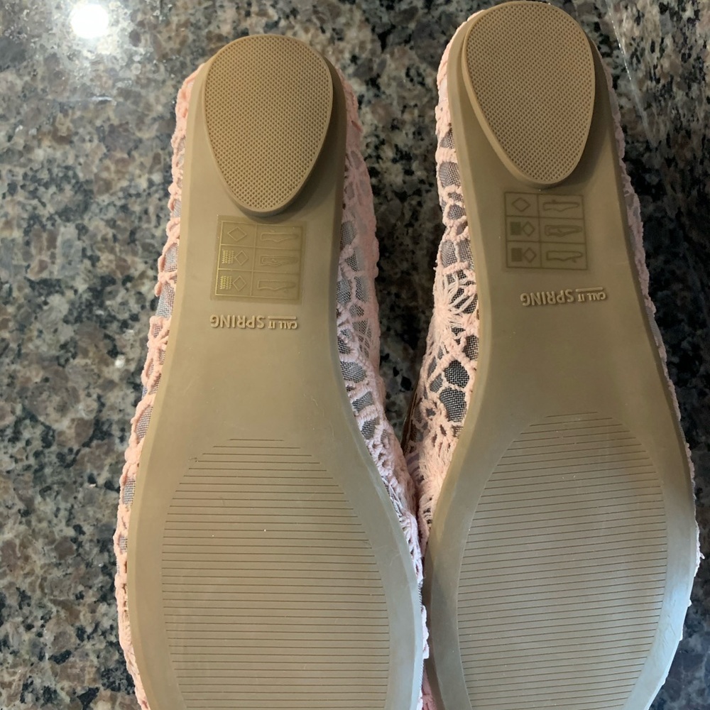 NEW Call it Spring Pastel Pink Lace Flats - Picture 5 of 5